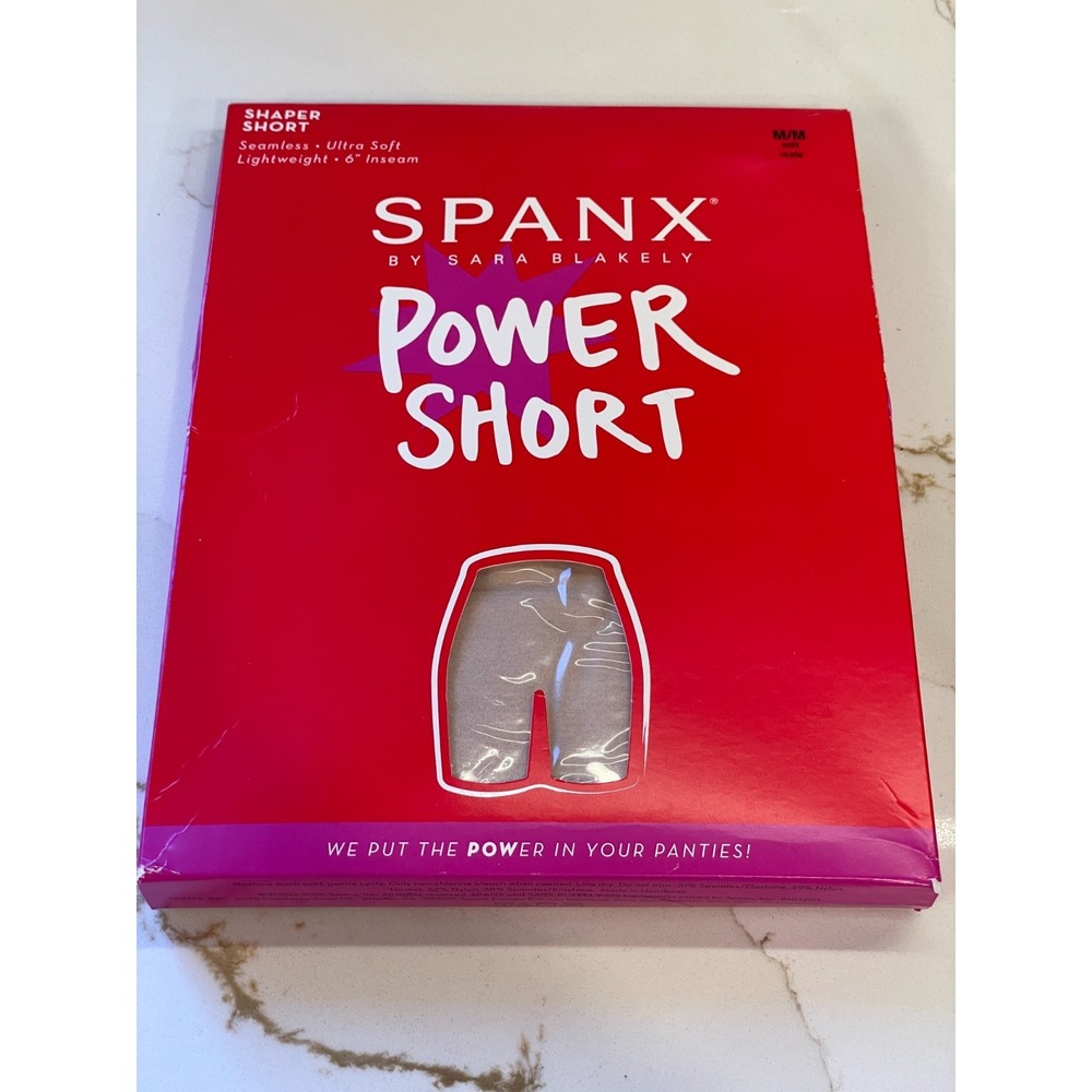 Spanx Power Short Shaper Women Medium Beige Smoothing Slimming Comfort New‎